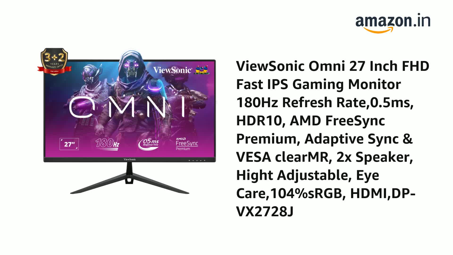 u*8様 ViewSonic 27型 WQHD IPS 180Hz ゲーミングモ ViewSonic (From USA)-VX2728J 68.58 Cm (27
